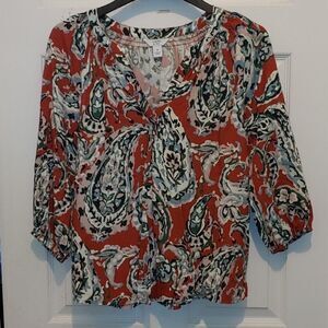 Crown & Ivy paisley shirt  Sz M NWOT